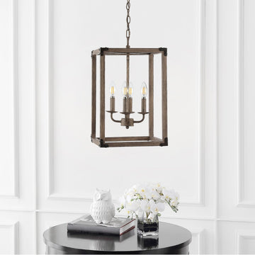 Magnolia Adjustable Iron Rustic Farmhouse LED Pendant - JONATHAN Y